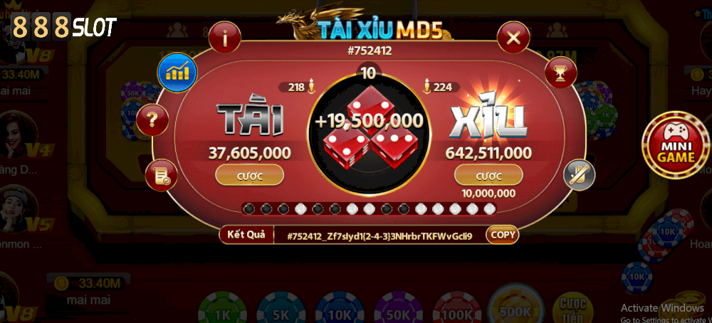 Gia tăng tối đa cơ hội chiến thắng Tài Xỉu MD5 888Slot 888Slot nhờ những bí kíp sau đây